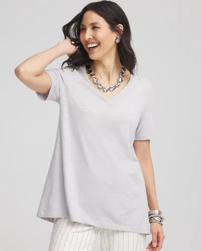 Chico's V-neck Tee In Denim In Gray