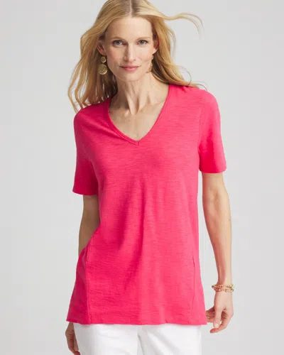Chico's V-neck Tee In Dried Roses Size 0/2 |