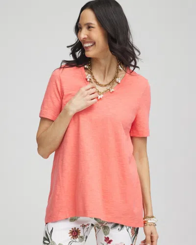 Chico's V-neck Tee In Melon Mambo Size 16/18 |