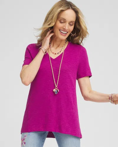 Chico's V-neck Tee In Purple Size 12/14 |  In Purple Clover