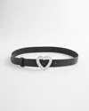 Chico's Valentine's Day Belt In Black/silver Size Small |  In Black/silver
