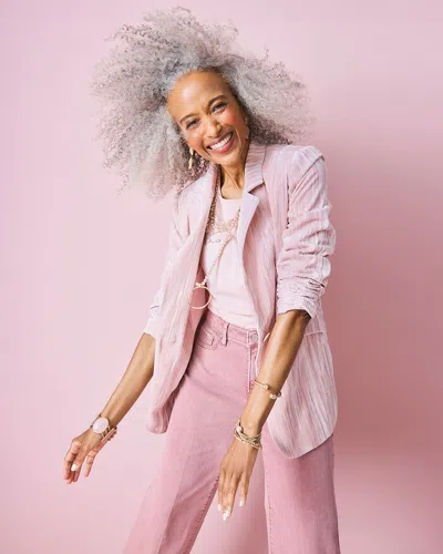 Chico's Velvet Blazer In Rose Smoke