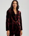 Chico's Velvet Printed Blazer In Black In Multi