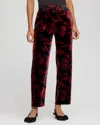 Chico's Velvet Rose Slim Ankle Pants In Black In Multi