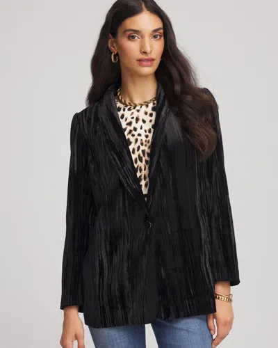 Chico's Velvet Shawl Collar Blazer In Black