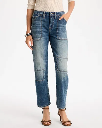 Chico's Vintage Boyfriend Utility Crop Jeans In Ohara Indigo