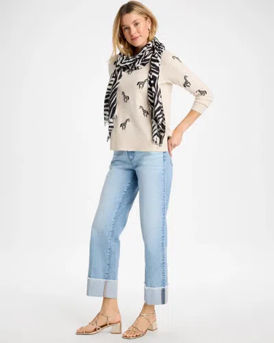 Chico's Vintage Chic Fray Straight Crops In Lakeside Indigo