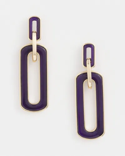 Chico's Violet Oval Drop Earrings |  In Midnight Violet