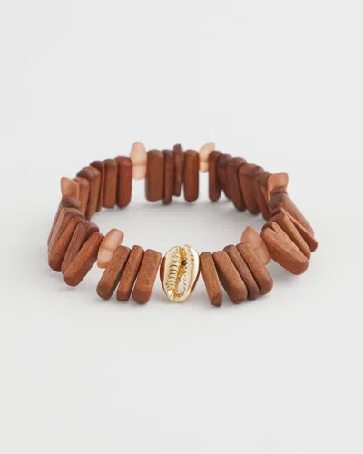 Chico's Walnut-wood-motif Stretch Bracelet In Neutral