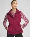 Chico's Water Resistant Cargo Vest In Berry Compote Size Small |  Zenergy In Berry Compote