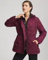 Chico's Water-resistant Quilted Anorak Jacket In Deep Chianti In Burgundy