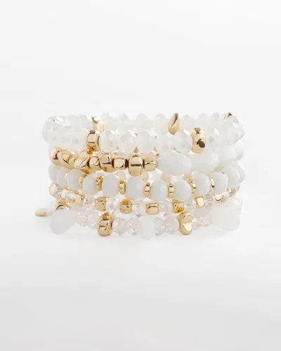 Chico's White Stretch Set Of Five Bracelets
