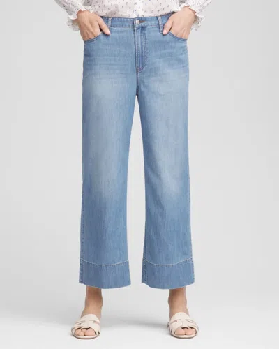 Chico's Wide Cropped Summer Jeans In Caressa Indigo