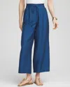 Chico's Wide-leg Cinched Waist Cropped Pants In Seaport Size 20/22 |  In Seaport
