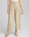 Chico's Wide-leg Cinched Waist Cropped Pants In Wild Truffle Size 20/22 |  In Wild Truffle
