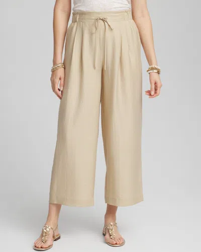 Chico's Wide-leg Cinched Waist Cropped Pants In Wild Truffle Size 20/22 |