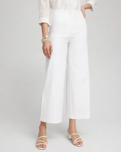 Chico's Wide Leg Cropped Pants In White Size 14 |  Black Label