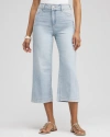 CHICO'S WIDE LEG CROPPED TROUSER JEANS IN LIGHT WASH DENIM SIZE 14 | CHICO'S