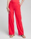 CHICO'S WIDE LEG LINEN PANTS IN WATERMELON PUNCH SIZE 4 | CHICO'S