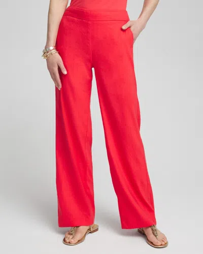 Chico's Wide Leg Linen Pants In Watermelon Punch