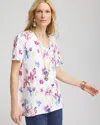 Chico's Wildflower V-neck Tee In White Size 12/14 |  In Alabaster