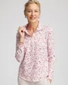 Chico's Wildflower Zip-front Pullover In Pink In Pink