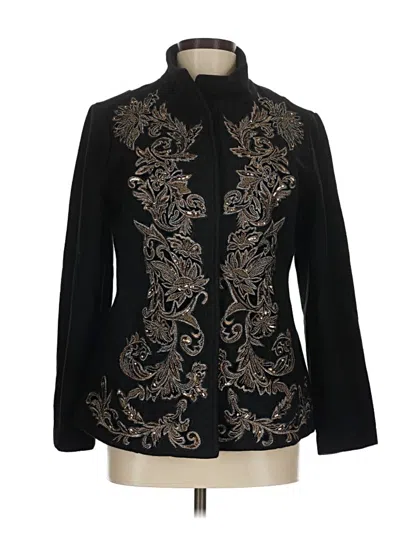 Pre-owned Chico's Wool Blazer Jacket In Black