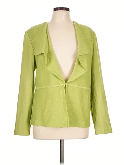 Pre-owned Chico's Wool Blazer Jacket In Green
