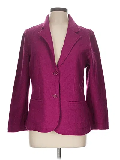 Pre-owned Chico's Wool Blazer Jacket In Purple