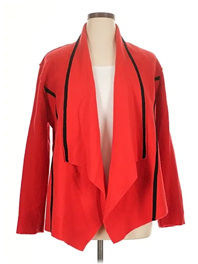 Pre-owned Chico's Wool Blazer Jacket In Red