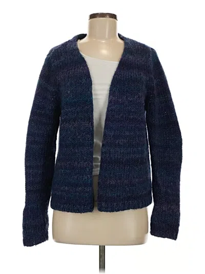 Pre-owned Chico's Wool Cardigan Sweater In Blue