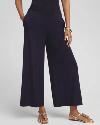Chico's Wrinkle-free Travelers Culottes In Navy Blue Size 0/2 |  Travel Clothing