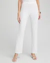 Chico's Travelers™ Lined Pants In White Size 8 |  Wrinkle-free Travel Clothing In Travelers Winter Drift