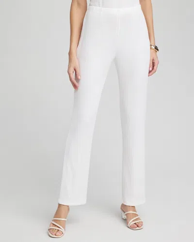Chico's Travelers™ Lined Pants In White Size 8 |  Wrinkle-free Travel Clothing In Travelers Winter Drift