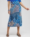 CHICO'S WRINKLE-FREE TRAVELERS MIXED DOTS MIDI SKIRT IN INTENSE AZURE SIZE 16/18 | CHICO'S TRAVEL CLOTHING