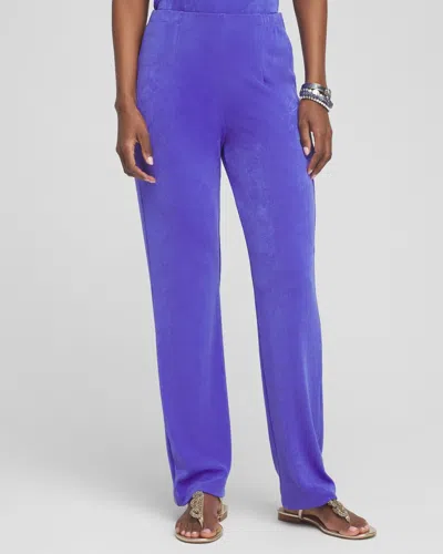 Chico's Petite Travelers No Tummy Pants In Purple Nightshade