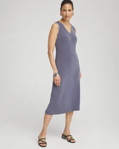 Chico's Wrinkle-free Travelers V-neck Dress In Soft Slate Size 12/14 |  Travel Clothing In Pink Anima
