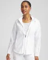 Chico's Zip-front Caviar Trim Jacket In White In White