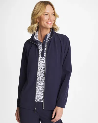 Chico's Zip Front Jacket In Blue