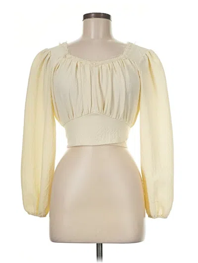 Pre-owned Chicwish 3/4 Sleeve Blouse In Ivory