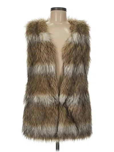 Pre-owned Chicwish Faux Fur Vest In Brown