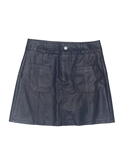 Pre-owned Chicwish Faux Leather Skirt In Black