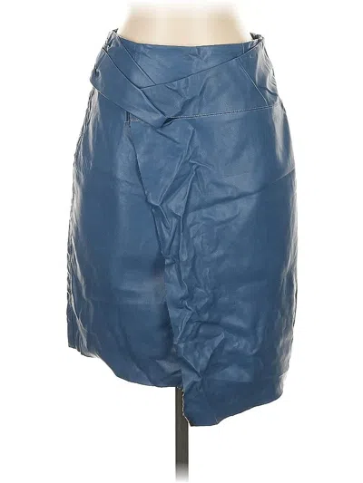 Pre-owned Chicwish Faux Leather Skirt In Blue
