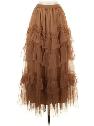 Pre-owned Chicwish Formal Skirt In Brown