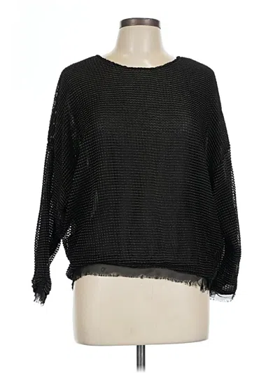 Pre-owned Chicwish Long Sleeve Top Black Crew Neck Tops