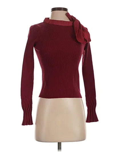 Pre-owned Chicwish Long Sleeve Top Burgundy Turtleneck Tops