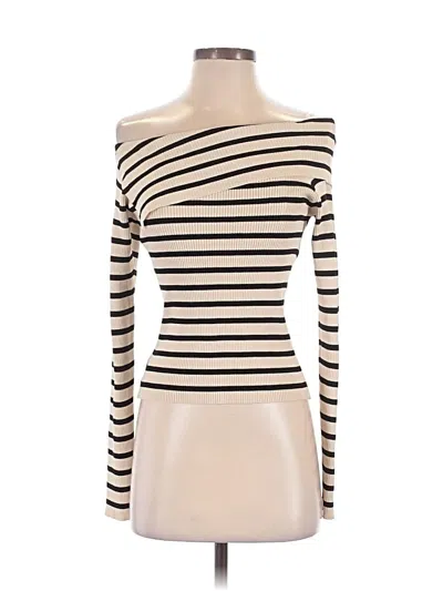 Pre-owned Chicwish Long Sleeve Top Ivory One Shoulder Neckline Tops In White