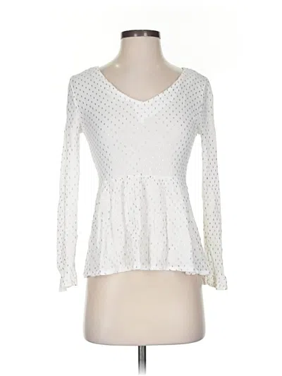 Pre-owned Chicwish Long Sleeve Top White Sweetheart Neckline Tops