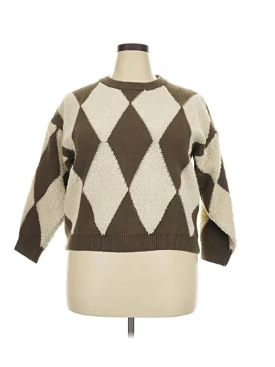 Pre-owned Chicwish Pullover Sweater In Brown