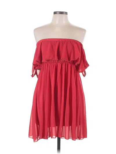 Pre-owned Chicwish Sleeveless Top Red Strapless Neckline Tops